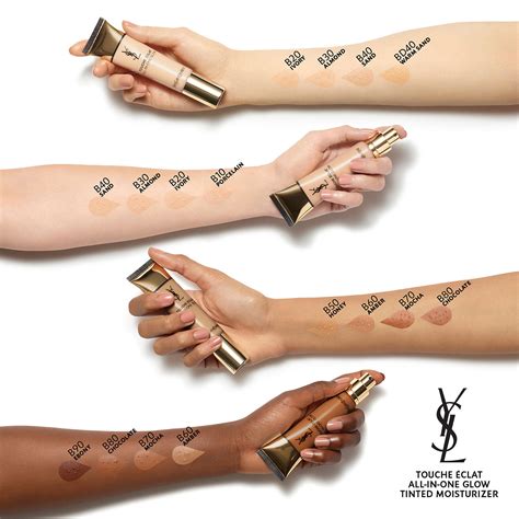 ysl all in one glow foundation swatches|ysl touche eclat shades.